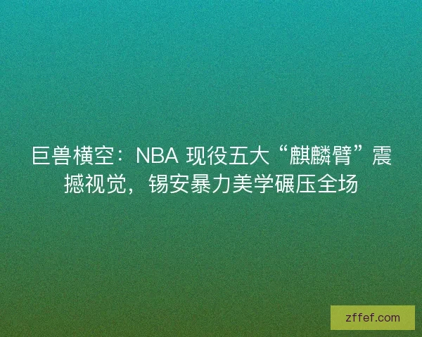 巨兽横空：NBA 现役五大 “麒麟臂” 震撼视觉，锡安暴力美学碾压全场
