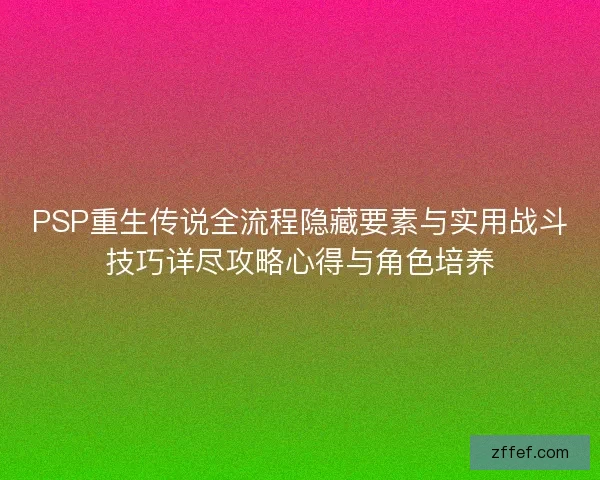 PSP重生传说全流程隐藏要素与实用战斗技巧详尽攻略心得与角色培养